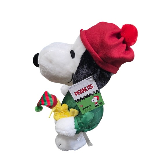 Peanuts‎ 2FT Snoopy Christmas Plush Greeter Red Hat Green Coat Standing Decor - Picture 3 of 5